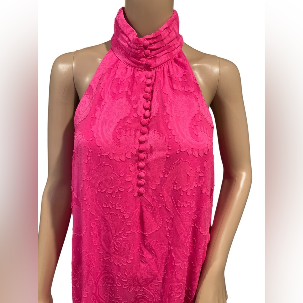 Lilly Pulitzer Kristine Halter Dress Pink Tango Tangerine Dream Jacquard size XS - Picture 10 of 16